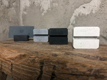 Load image into Gallery viewer, Concrete business card stand with timeless design and that will become a decoration for your desk, reception or counter.
