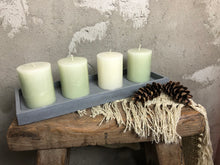 Load image into Gallery viewer, Rectangular concrete tray shown here with candles on display.