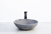 Load image into Gallery viewer, Concrete vessel sink characterised by its beautiful outside texture and perfectly smoothed inside.