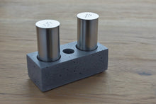 Load image into Gallery viewer, Concrete stand for salt, pepper, and toothpicks that is a perfect jewel for your dining table.
