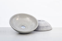 Load image into Gallery viewer, Concrete vessel sink characterised by its beautiful outside texture and perfectly smoothed inside.
